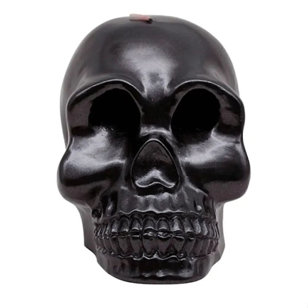 Nwt Unscented Halloween Bleeding Skull Figural Candle, 4.5 inches, Black